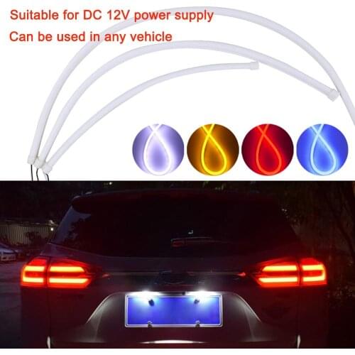 Car LED Guide Strip Ultra-thin Daytime Running Two-color Flow Belt Turn Tear Eye Light Headlights