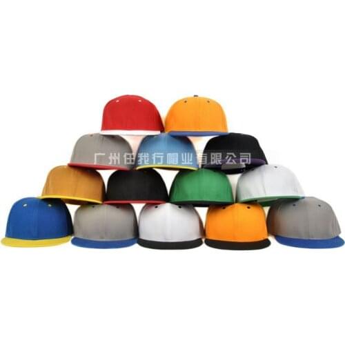 Sales Promotion Snapback Caps Cheapest Classic 2 Tones Caps Solid Plain Flat Bill Hats Blank Baseball Hat Wholesale