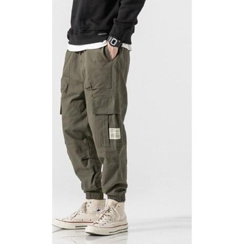 Ins Tide Brand Wild Trousers Trend Closing Feet Pants Men Spring/Autumn American Retro Multi-pocket Cargo Pants black pants men