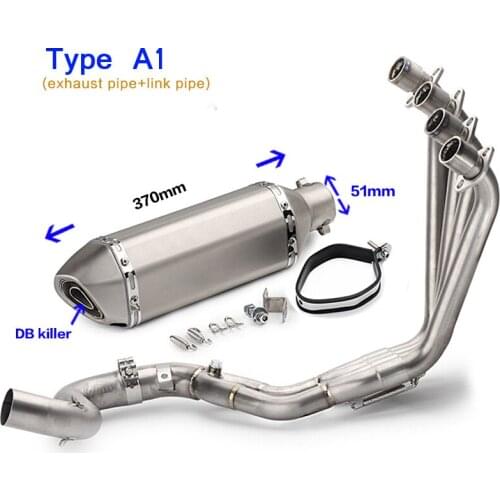 CBR650 Front link pipe Full systems Motorclcle exhaust pipe muffler escape moto titanium alloy For Honda CBR650F CB650F Slip-On