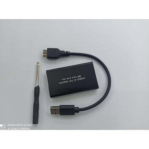 Soupei Mini SSD Hard Drive Case USB3.0 to mSATA Adapter Hard Drive Enclosure Aluminum Alloy External Hard Disk Case