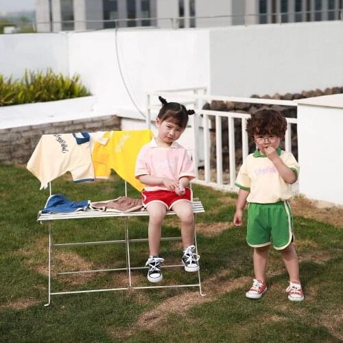 Kids Sets Casual Short-sleeved T-shirt Shorts for Girls Toddler Boys Clothing Summer Children Letter T-shirts Pants Sportswear