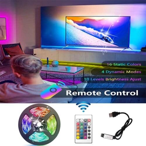LED Strip Light Flexible RGB 2835 USB 5V Decoration Lighting Remote Controller Ribbon Lamp For FestivalParty Bedroom BackLight
