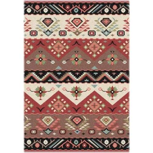 Red Brown Carpet White Black Multicolor Retro Indian Ethnic Style Bedroom Kitchen Bathroom Bedside Mat rug rug for living room