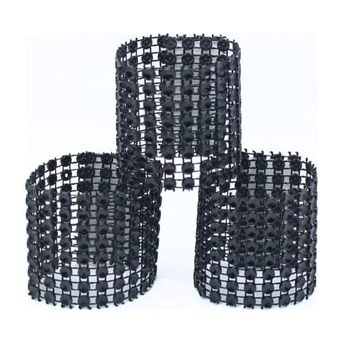 Laial Napkin Rings Eco-Friendly PE Rhinestone Wrap Napkin Ring Holder For Hotel Home Chair Table Wedding Decoration Pack Of 400