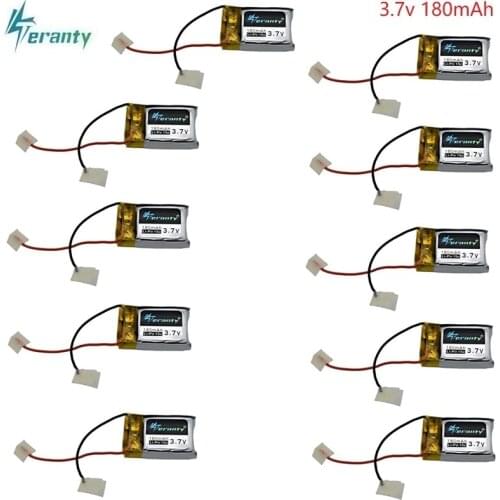10pcs 3.7V 180mAh Lipo battery for Syma S105 S107 S107G S109 S026G S111G for Skytech M3 Li-Po Battery Helicopter Part 10pcs/lot