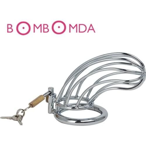 1 pc Stainless Steel Male Chastity Lock Penis Lock Cock Cage Bird Cage Chastity Device Penis Lock Sex Toys For Men