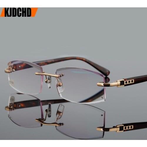 High Quality diamond Rimless Reading Glasses Men Women Eyeglasses Points For Women Reading Mens Diopter1.0 1.5 2.0 2.5 3.0
