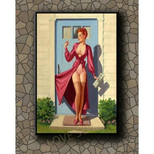 P158 Vintage Beautiful Pin-up Girl Classic Picture 281 Silk Fabric Poster Art Decor Indoor Painting Gift