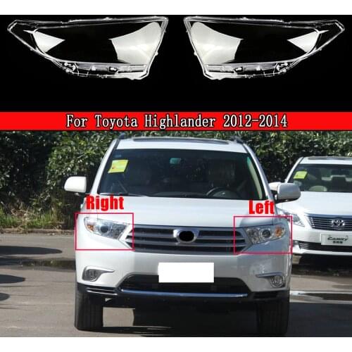Front Headlamps Glass Headlights Shell Cover Transparent Lampshades Lamp Shell Masks Lens For Toyota Highlander 2012-2014