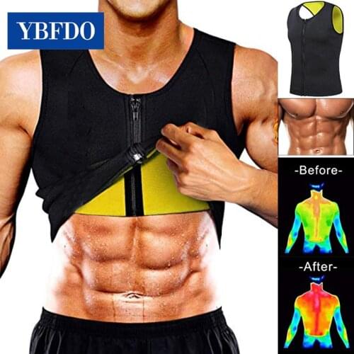 YBFDO Slimming Belt Belly Men Slimming Vest Body Shaper Neoprene zipper Top Abdomen Fat Burning Shaperwear Waist Sweat Corset