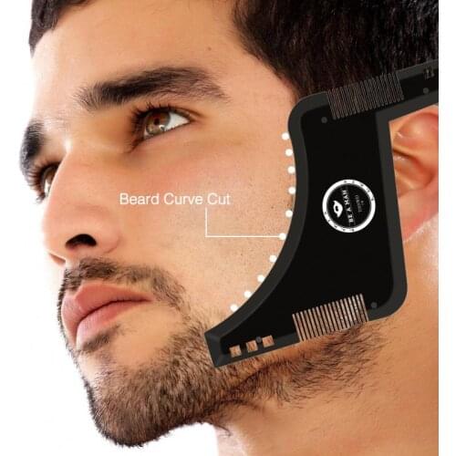 Straighten Cutter Comb Beard Style Tools Double Side Plastic Moustache Moulding Comb Men Anti Detangler Moulding Trimmer Ruler