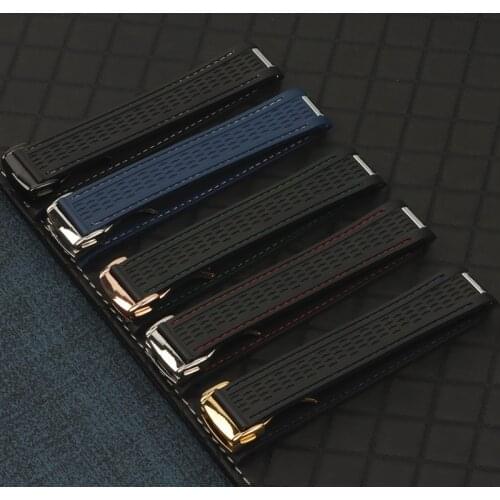 20mm Watch Band Curved Metal End Silicone Rubber Watch Band Buckle for Omega Strap Seamaster 300 AQUA TERRA AT150 8900 Tools