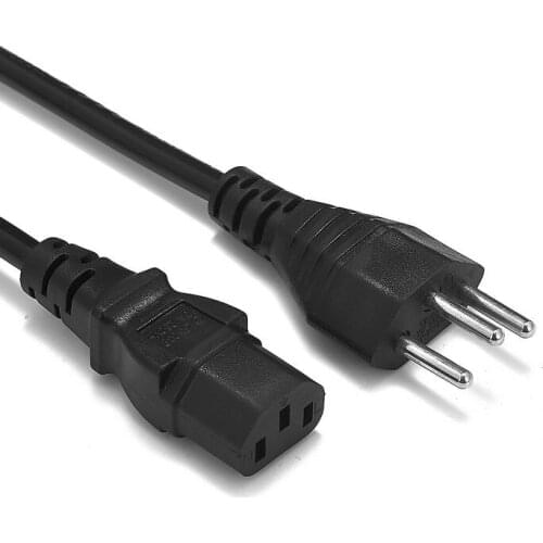 2pcs Swiss Power Cable 1.5m 3 Prong IEC C13 Power Supply Cable For Dell PC Computer Monitor Espon Printer Sony LG TV Projector