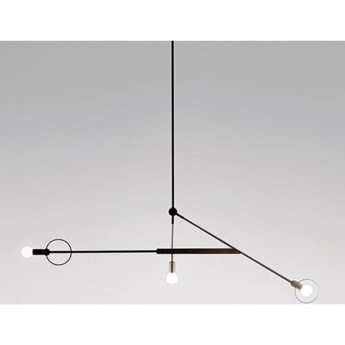 Modern contracted individuality bedroom study industrial linear droplight Nordic restaurant on geometric art chandelier