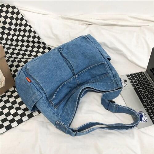 Women Fashion High Quality Denim Shoulder Bag for Femal Purse Small Womens Crossbody Shoulder Bag Handbag Messenger Bag