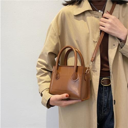 Woman Handbag Crossbody Bags for Women Bags Shoulder Bag Purse Fashion 2021 Retro All-match PU Leather Stone Pattern Luxury Bag