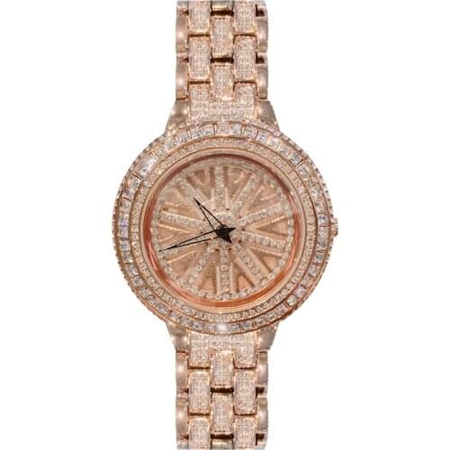 Women Rhinestone Watches Lady Rotation Dress Watch Luxury Brand Big Dial Bracelet Wristwatch Crystal Watch montre femme 2019 New