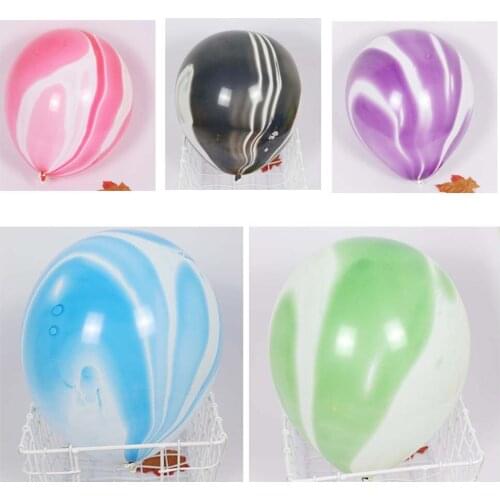 10pcs Marble Agate Rainbow Round Latex Balloon Baby Shower Birthday Party Agate Decor Supplies Wedding Decor