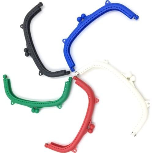 10PCS Mixed Semicircle 21cm Plastic Purse Frames Clutch Buckles Kiss Clasps Handbag Handles Crafts Making Hardware Accessories