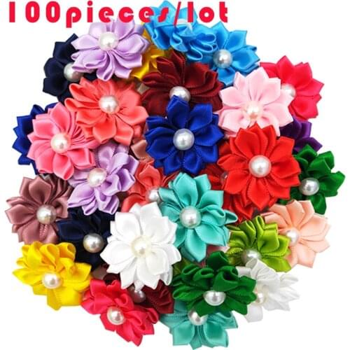 100 pieces/lot Small Pet Dog Ribbon Balls Grooming Accessories Puppy Bow Elastic Rubber Band Pet Supplies