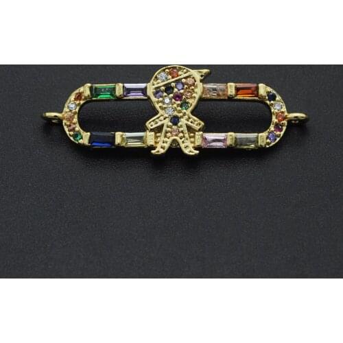 10x31mm 100% CZ Zircon DIY Jewelry Bar Boy Girl Connectors Charm Wholesale OEM Order Accepted Bracelet Making Connector