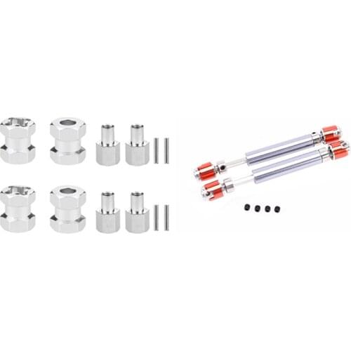 2Pcs Front Rear Drive Shaft Drive Axle With RC Car Metal 12Mm Wheel Hex Hub 15Mm Extension Coupler