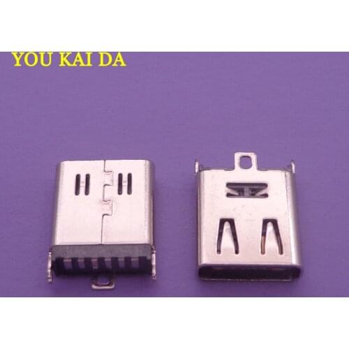 2pcs TYPE C 6Pin SMT Female jack High Current Fast Type-C with 4 Fixed Pins Diy Welding Connector H=10.5mm