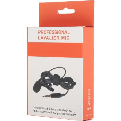 3.5mm Clip On Lavalier Microphone Video Camera Condenser Mic PC Recording