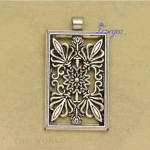 3pcs/lot--50x28mm, Antique silver plated flower charms,DIY supplies,Jewelry accessories