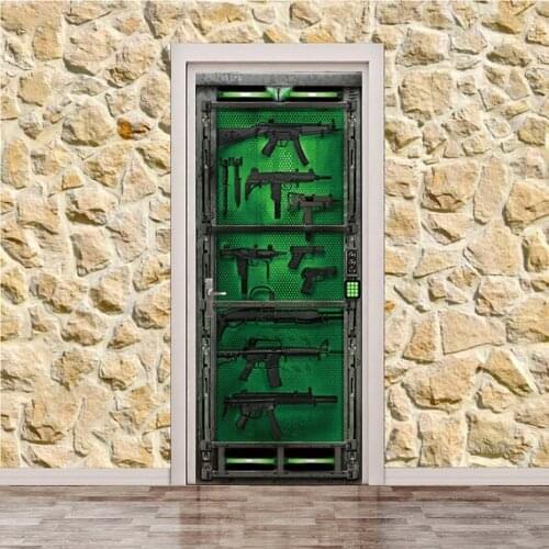 3D Armes Door Wrap Door Sticker for Bedroom Living Room gift art PVC Waterproof Decal home decoration accessories 77*200cm