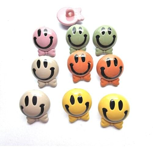 20pcs-100pcs 18mm*22mm diy acrylic smile face beads.smiley hairpin headwear button for woman jewelry making accessories2020new