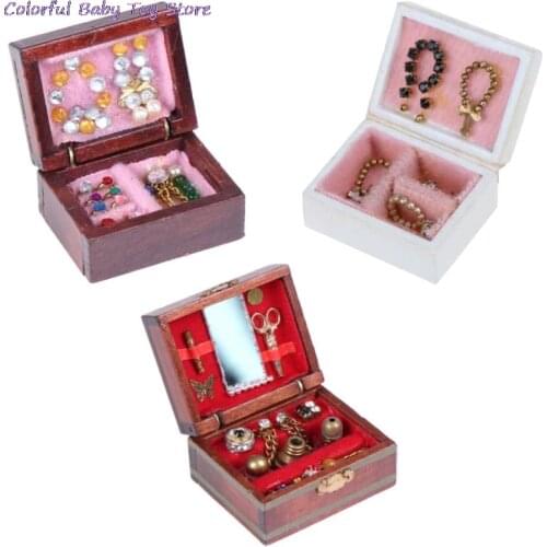 1:12 Dollhouse Accessories Mini Jewelry Box Model Dollhouse Miniatures DIY Miniatures Doll House Furniture Toy House