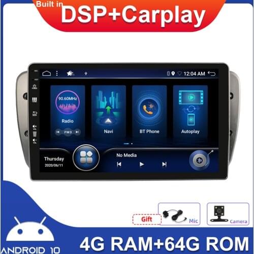 9inch Android 10 Car Radio Stereo GPS Navigation For Seat Ibiza 6j 2009-2014 Bluetooth Wifi RDS SWC MIC Cam DSP Carplay 4GB+64GB