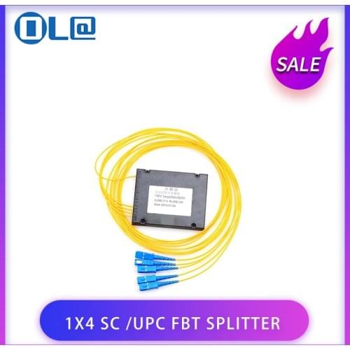 Free Shippping 1X4 SC /UPC Fiber Optic FTTH Splitter FBT Optical Coupler 1x4 SC UPC Singlemode Simplex PLC Optical Splitter
