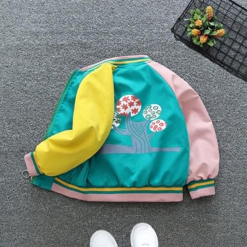 Girls Outerwear 2021 Spring and Autumn New Style Childrens Wear Girl Princess Baseball Uniform Trendy Long Sleeve Kids Clothes