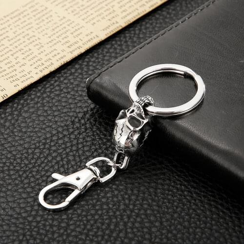 Punk Skull Key Chains For Men High Polish Smooth Stainless Steel Keychain Neo-Gothic Men Fashion Jewelry Key Accessories 2021