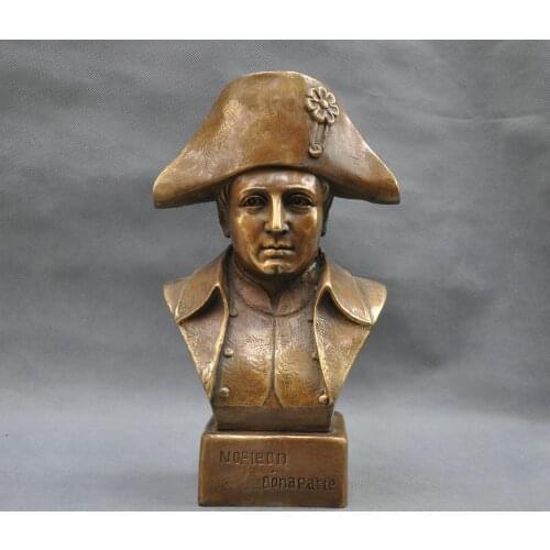 12'' FRANCE HERO WARRIOR SOLDIER EMPEROR NAPOLEON BONAPARTE BUST BRONZE STATUE