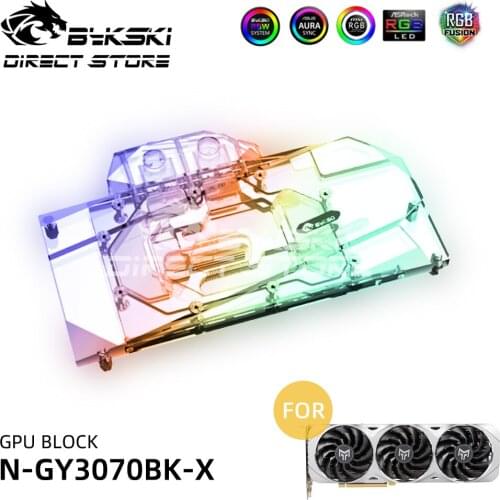 Bykski 5V ARGB Video Cards Water Block GPU Block For GALAXY GeForce RTX 3070 VGA Block Cooler for PC Full Coverage N-GY3070BK-X