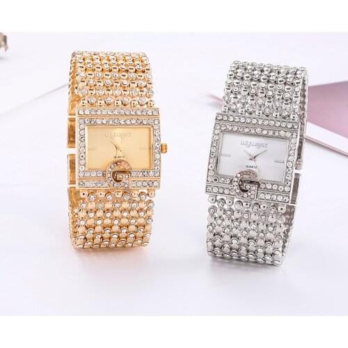 2021 Watches Brand Luxury Casual Women Round Full Diamond Bracelet Watch Analog Quartz Movement Wrist Watch Dropshipping