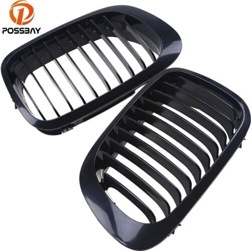 POSSBAY Black Car Front Kidney Grille 51138208685 51138208686 for BMW 3-Series E46 Coupe 1999 2000 2001 2002 2003 Pre-facelift