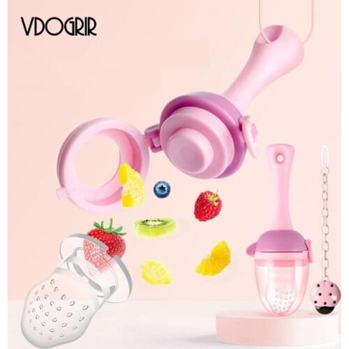 Baby Nipple Teether With Pacifier Chain Gift Fresh Food Nibbler Kids Fruit Feeder Nipples Feeding Safe Infant Teat Pacifier