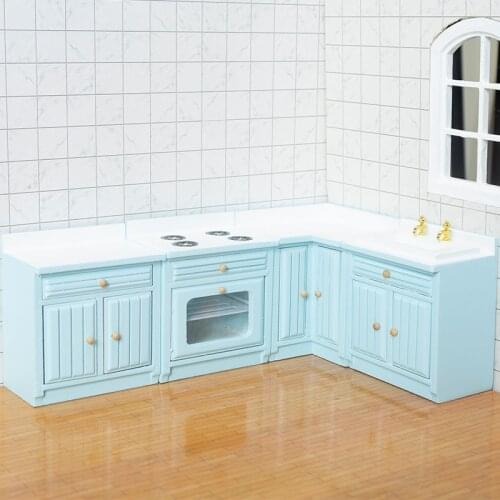 Home Kitchen Toys Mini Kitchen Baby Game Props House Miniature Kitchen Set Combination With Furniture Model Accessories