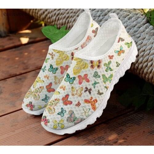 ELVISWORDS 3D Colorful Butterfly Pattern Comfortable Womens Walking Shoes Leisure Ladies Sneakers Lightweight zapatos mujer New