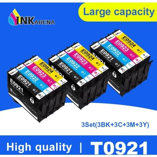 3Set Full Ink Cartridge for Epson Stylus CX4300 T26 T27 TX106 TX109 TX117 TX119 C51 C91 Printer T0921 92 92n Inkjet Cartridges
