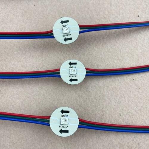 WS2812B DC5V 22mm diameter round pixel light,DC5V input(5050 smd RGB led with WS2811IC built-in)
