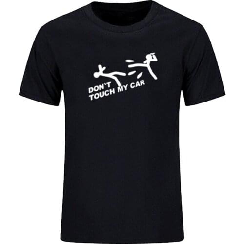 Summer t-shirt mens casual short sleeves don't touch my car t-shirt mens fashion T-shirt sportswear hip hop style