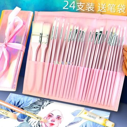 MALEONN Art Paintbrushes set with Storage bag - Synthetic Nylon Art Paint Brush Set for Acrylic Watercolor Oil Painting