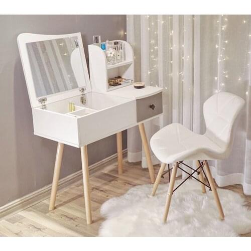 Multifunction Flip Lid Dresser Nordic Storage Cabinet Girl Lady Bedroom Furniture Modern Small Dressing Table Desk
