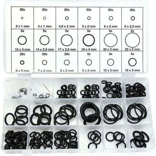 225Pcs Rubber O Ring Assortment Set Hydraulic Plumbing Gasket Seal Kit